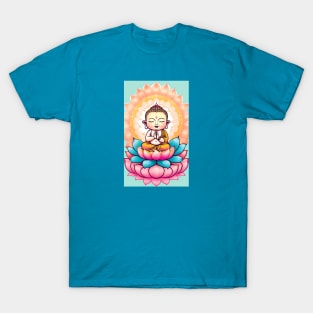 Baby Buddha on Lotus Flower T-Shirt